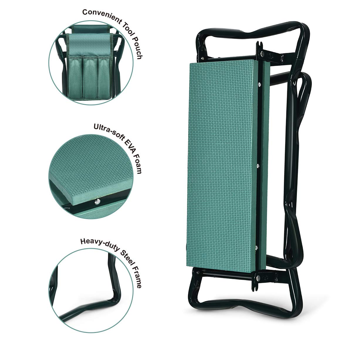 OFFICEJOY 2-in-1 Garden Kneeler & Seat – Foldable with Tool Pouch