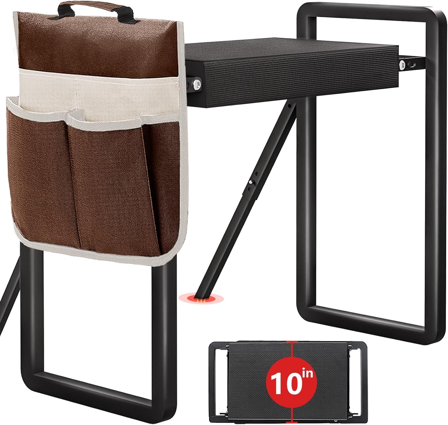 Onadak Foldable Garden Kneeler Seat – Wide Pad & Tool Bags